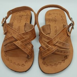 Genuine Brown Leather Costa Rican Toddler Sandals